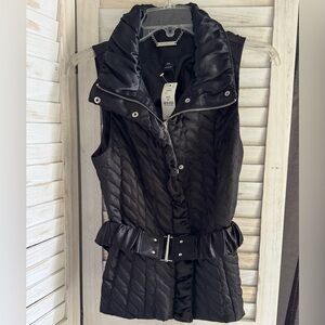 White House Black Market Quilted Black Vest